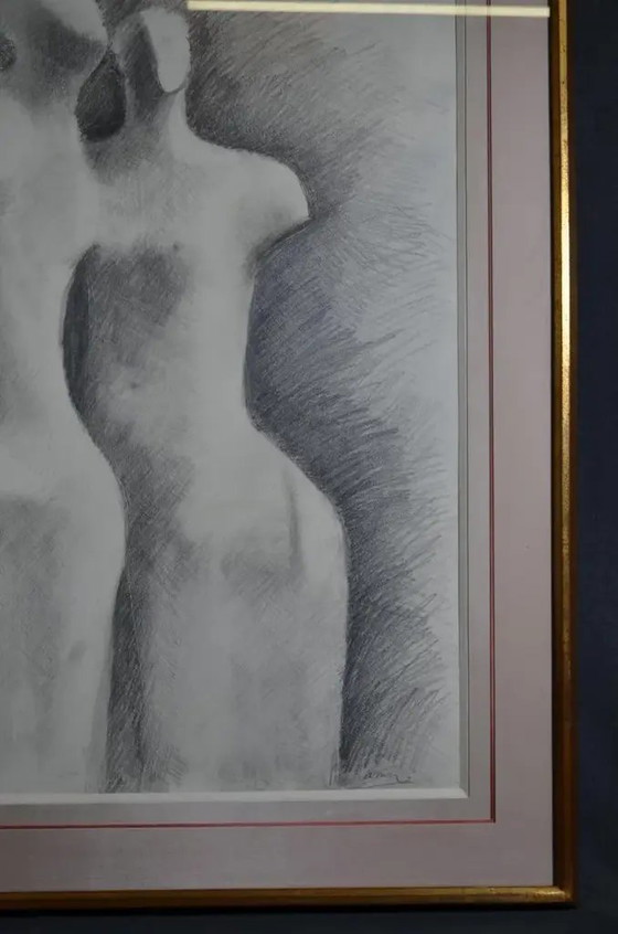 Gerard Ramon ( ) "Sculptural Forms" Dessin au Crayon Signé – Peintures et dessins, Paper, Glass (photo 8 of 10)