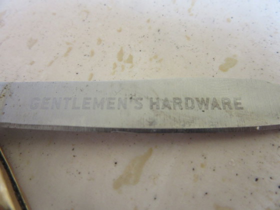 Image 1 of Gentlemen's Hardware zakmes, penmes, visvormig, messing, vintage