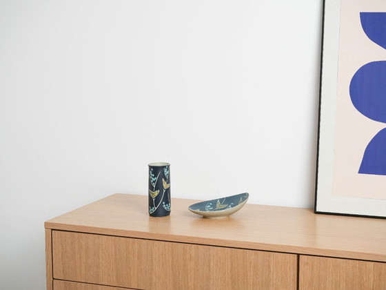 Image 1 of Set aus Keramikvase und Platte, dänisches Design, 1970er Jahre, Designer: N. Backhausen & P. ​​Brandborg, Hersteller: Søholm