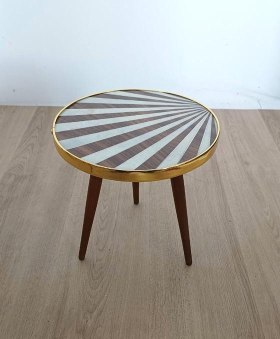 Image 1 of Beistelltisch aus den Fünfzigern mit ungewöhnlichem Motiv