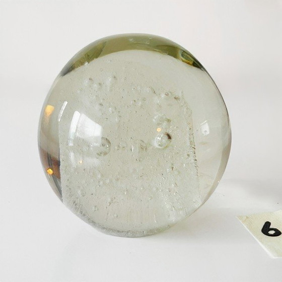 Image 1 of Presse-papier vintage en verre de Murano, cristal transparent, années 1980