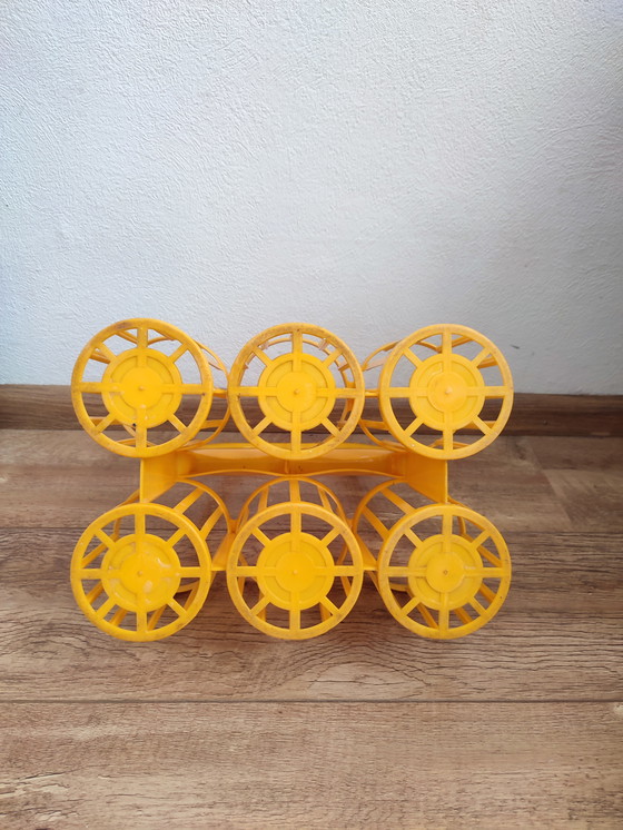 Image 1 of Portabottiglie vintage arancione giallo portabottiglie pladti