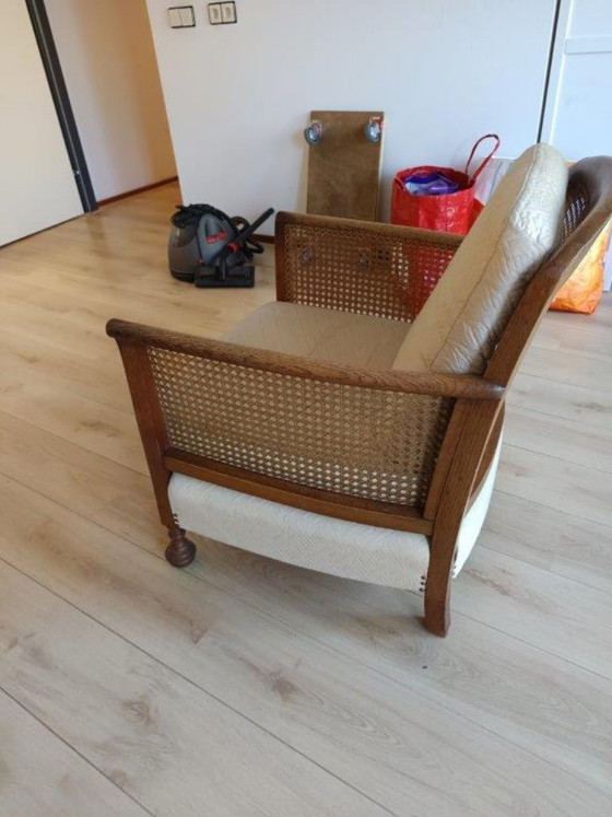 Antique chair (65 x 78 x 75 cm) with 2 cushions – Armchairs, Textile, Wood (photo 10 of 12)