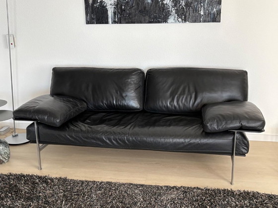 B&B Italia Diesis Sofa, Schwarzes Leder, 2,5-Sitzer. – 2 Sitzer Sofas, Leather (photo 4 of 5)