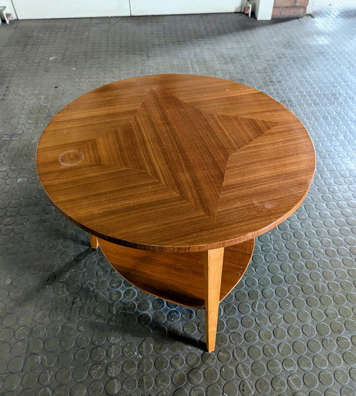Vintage Buche Couchtisch / Beistelltisch Sternform