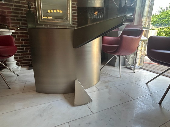 Beautiful Dining Table Made of Stainless Steel and Glass – Knoll, rvs (photo 5 of 12)