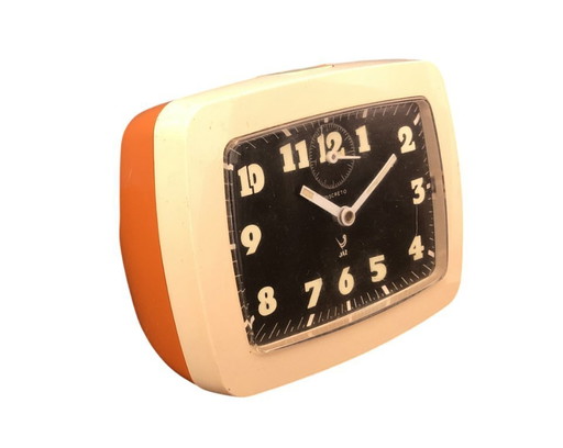 Despertador vintage JAZ Discreto «CLAUSIC» – Diseño francés, naranja, años 70
