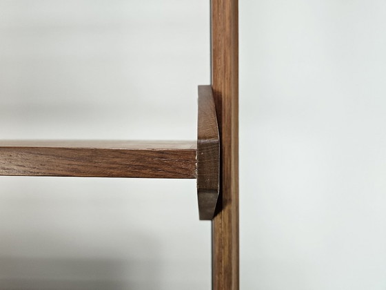 Image 1 of 1960s teak floor/sky bookcase with shelves and compartment