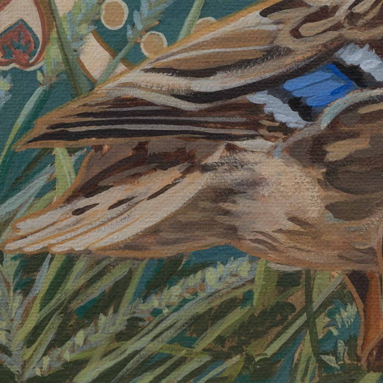 Image 1 of Anatra, acrilico su cartone telato, 20x20 cm, Sandra Kolondam