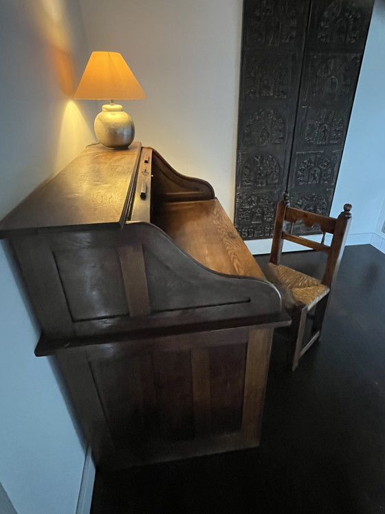 Scrivania originale in legno con serranda avvolgibile degli anni '20. – Scrivanie, Wood (photo 3 of 8)