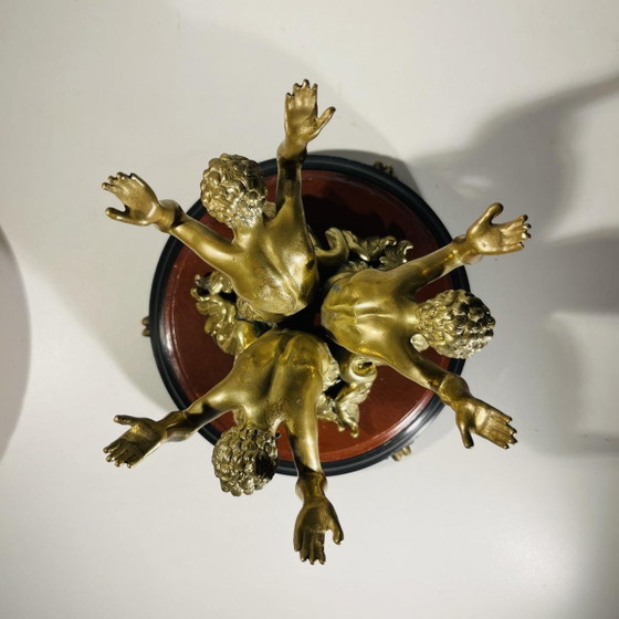 Centrotavola in bronzo dorato e marmo con Tritoni Dei dei Mari, XIX secolo – Accessori da tavola, Bronze (photo 11 of 13)