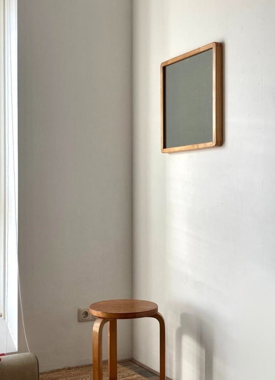 Image 1 of Rare Alvar Aalto birch Wall Mirror for Artek. 1950s