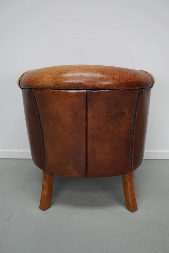 Image 1 of Vintage Nederlandse cognackleurige leren clubfauteuil