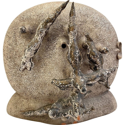 Vintage terracotta sculpture by Yves Rhayé, Belgium 1985