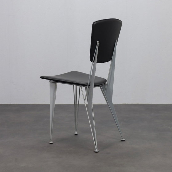 Set of 4 T38 Dining Chairs by Studio Archirivolto for Fasem, Italy, 1980s – Leather (photo 6 of 9)