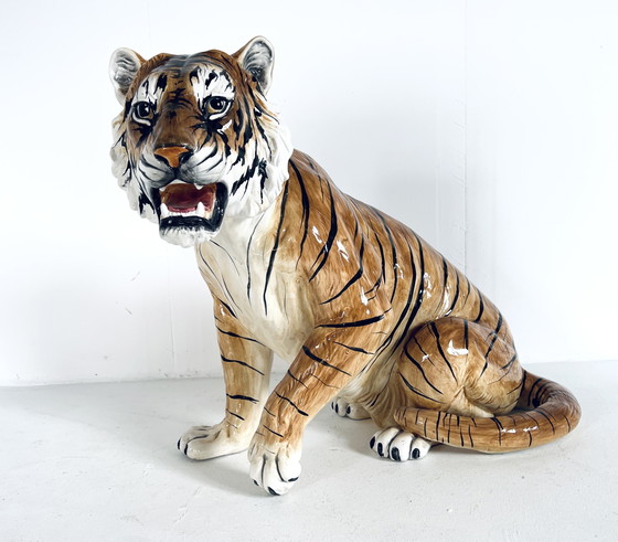 Image 1 of Vintage Italian ceramic tiger '60s