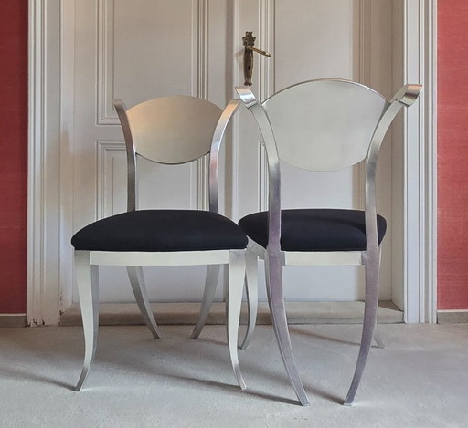 Coppia: 2 sedie Fratello "Angel" – Silver Edition – Design postmoderno – Primo proprietario