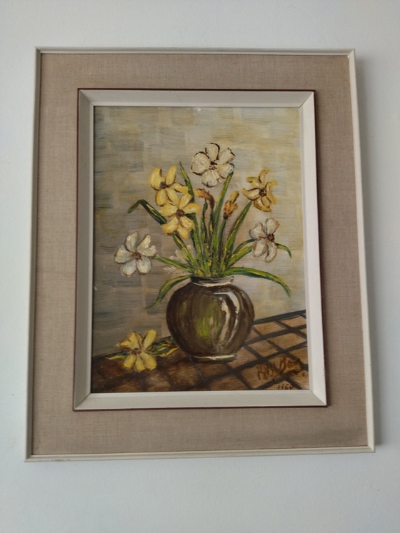 Image 1 of Magnífica naturaleza muerta: ramo de narcisos - Raymond BOVY (1960)