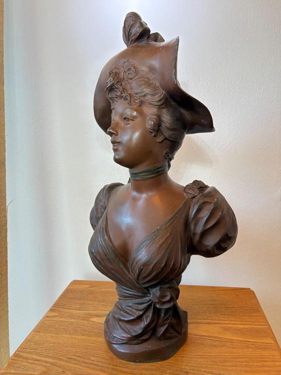 SELTENE Museumsqualität Jugendstil Bronze Büste von Marcel Début – Bildhauerei (photo 6 of 19)