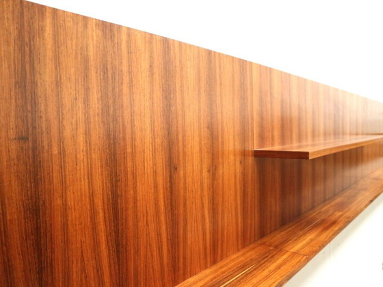 Image 1 of Groot Vintage Palissander Wandsysteem / Wandrek – Jaren ’60 (431 cm)