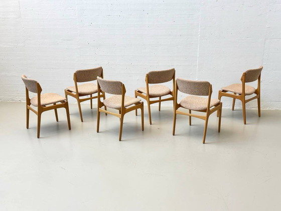 Image 1 of Set de 6 chaises modèle No.49 d'Erik Buch pour O.D. Møbler A-S au Danemark, années 1960