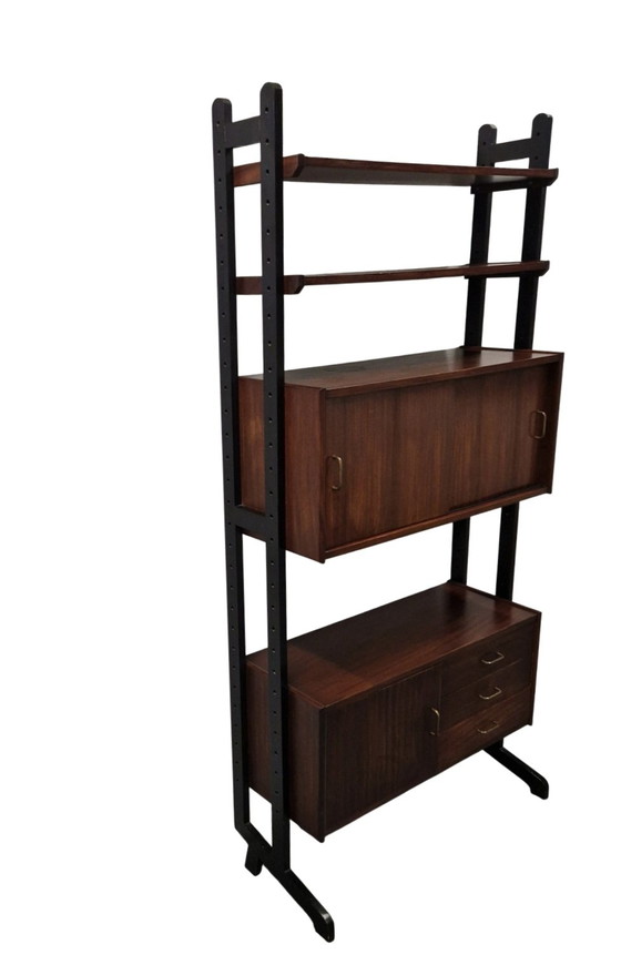 Vintage wall cabinet modular wall rack Formule furniture bookcase – Shelving unit, Wood (photo 4 of 15)