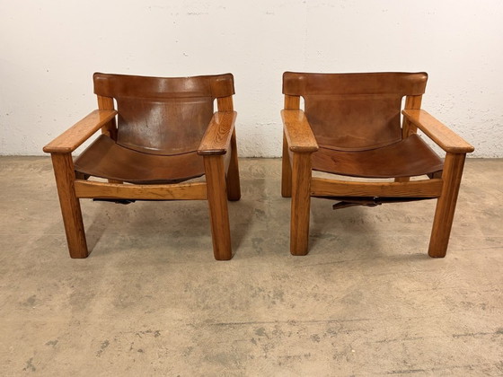 Image 1 of Natura fauteuils van grenenhout en leer, ontworpen door Karin Mobring voor Ikea, jaren 70, set van 2.
