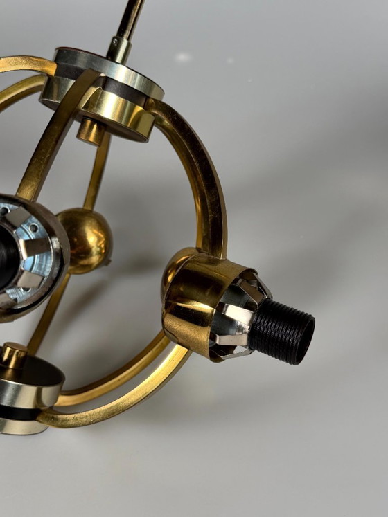 Image 1 of Lámpara de araña Sputnik de 6 luces, años 60/70, diseño de cristal Kaiser Leuchten