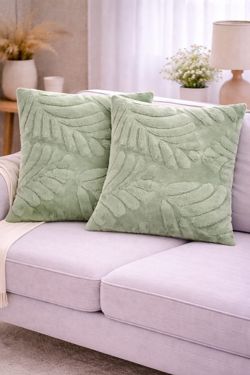 2 Cushion Covers - Sage Green - Soft