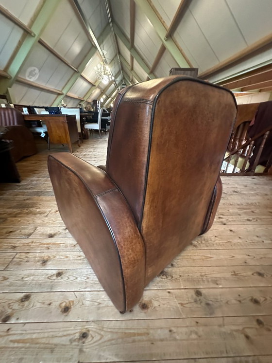 Image 1 of Art Deco sheepskin sofa. 3+1+1