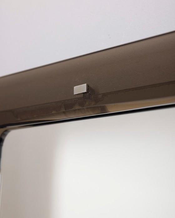 Image 1 of Miroir mural vintage des années 1970 en verre fumé, design italien