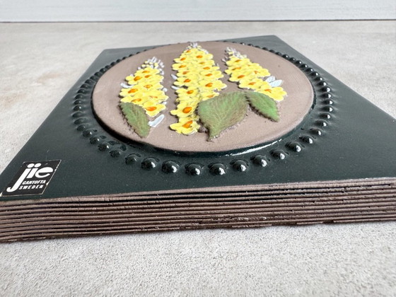 2x Jie Gantofta Ceramic Tiles With Flowers From Sweden – Wall decoration (photo 6 of 14)