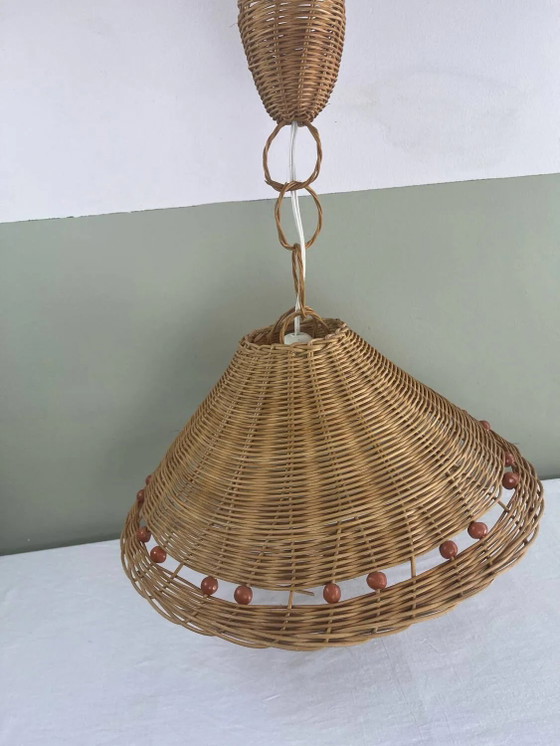 Lampada a sospensione vintage in vimini – Lampade a sospensione, Wicker, Rattan (photo 9 of 9)
