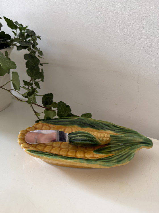 Vallauris Maïskolf Keramieken Schaaltje Met Mesje – Tafelaccessoires, Ceramic (photo 5 of 5)