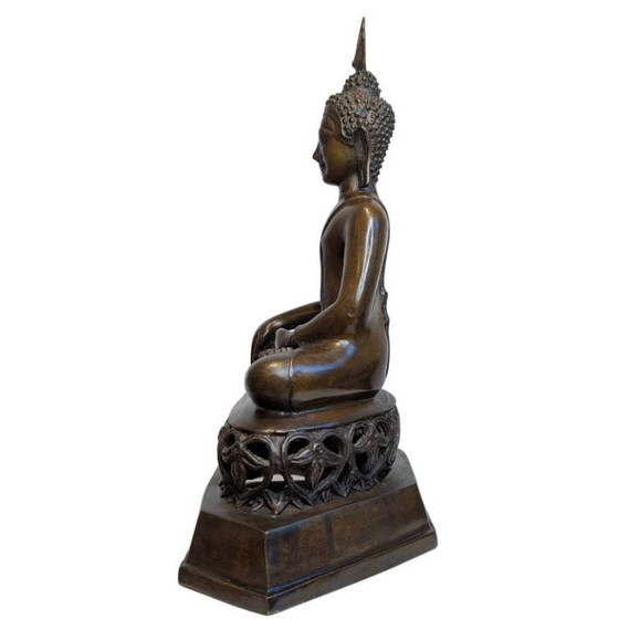 Antique Thai Bronze Buddha in Bhumisparsha Mudra – 119 – Sculpture (photo 6 of 9)