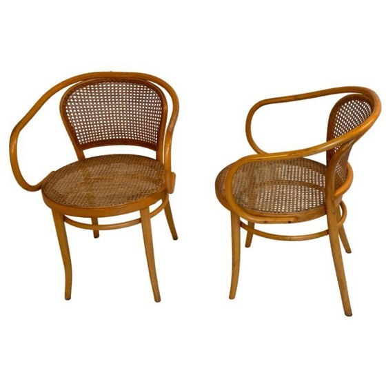 Image 1 of Ligna Drevounia (Thonet) - Nr. 210 - Bugholzstuhl mit Sitzfläche aus Geflecht / Rattan