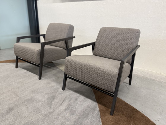 Image 1 of 2 Harvink Splinter Armchairs Cross Gray Fabric