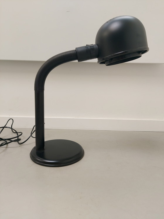 Image 1 of Vintage Space Age ALDA zwarte zwanenhals bureaulamp 