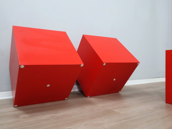 Image 1 of Set di 3 sgabelli / tavolini in vetroresina del 1960