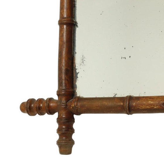 Image 1 of Espejo antiguo de madera imitación bambú 44x39cm