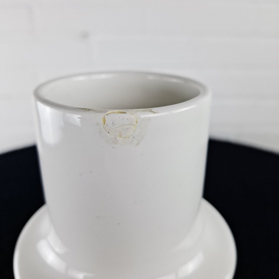 Image 1 of Vase Sicart vintage blanc Pino Spagnolo années 1960 modèle 0014