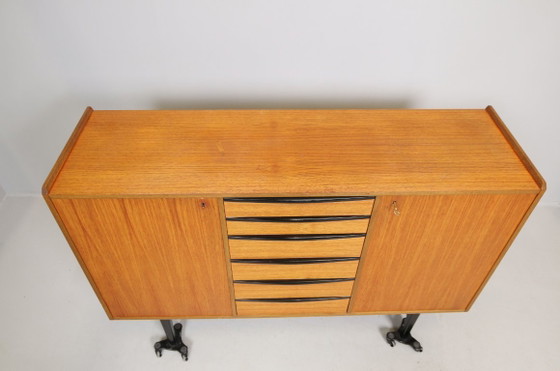 Credenza scandinava mini in teak, Danimarca anni '60, Credenze, Legno, Metallo, Marrone, Mid Century Modern (foto 4 di 9)