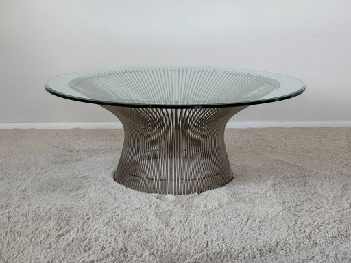 Wire Frame Coffee Table by Warren Platner for Knoll, 1960s – salontafels, Glass, Metal