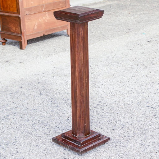 Columna Jardinera de Madera Italiana Mid-Century