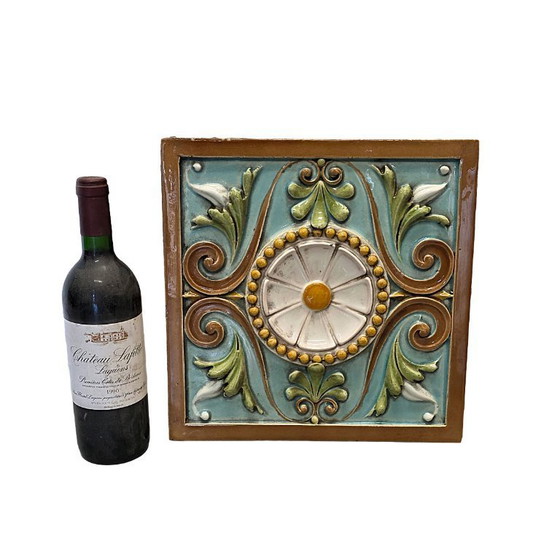 Image 1 of Grote Frans Art Nouveau keramieken tegel van Émile Müller