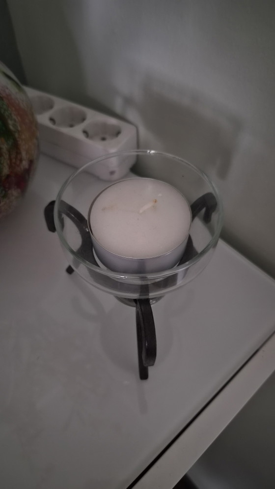 Danish Design wrought iron Candle holder from the 80s – Erik Höglund, Metal (photo 3 of 5)