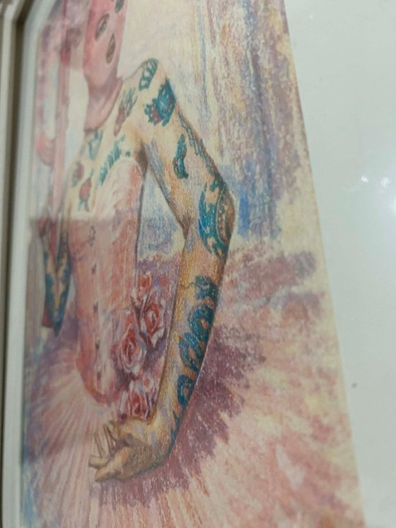 Image 1 of Ingelijste wanddecoratie met ballerina-motief