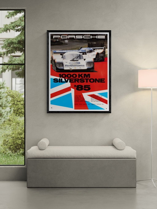 1000KM Silverstone – 1985 – Original Vintage Motorsport Poster by Gruppe C – 1980s Racing – 102x76 cm