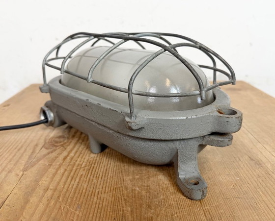 Image 1 of Grey Industrial Cast Iron Wall Light from Elektrosvit, 1960s