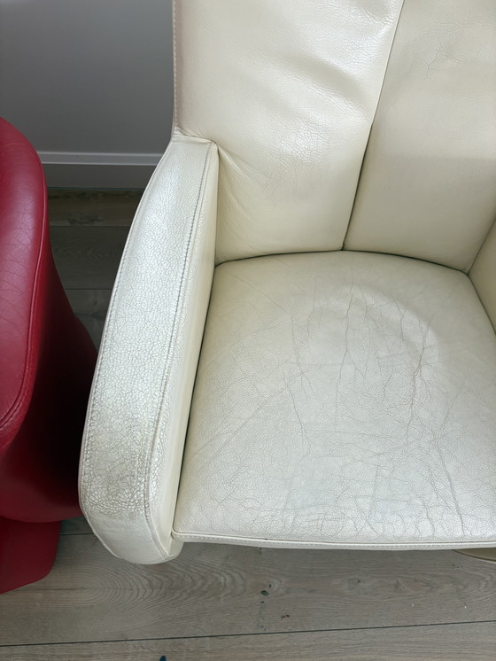 Image 1 of Witte Fateuil Leolux